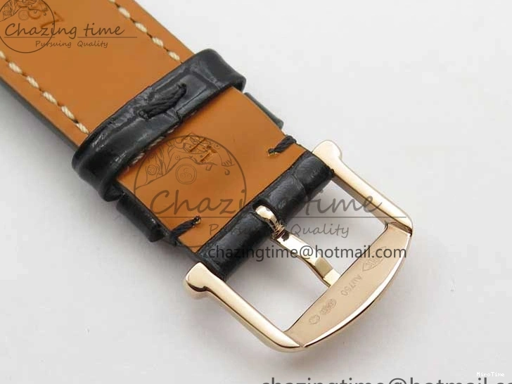 MIROTIME 0522 Durable Portofino 37mm RG V7F 1:1 Best Edition Gray Dial Diamonds Bezel on Black Leather Strap A 7089